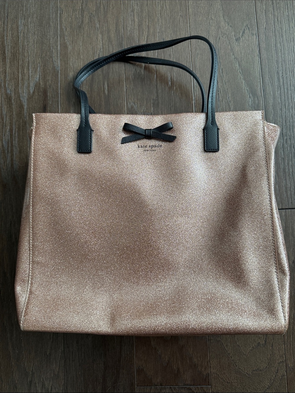 Kate Spade Mavis Street Rose Gold Glitter Large Tote Shoulder Bag